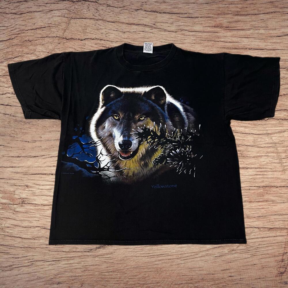 VTG 00s Yellowstone Wolf Tee (XL, Cygnus Tag)